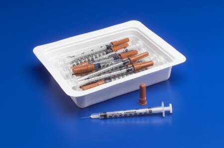 Syringe 1cc w/Needle Allergy Tray Monoject™ 1 mL .. .  .  